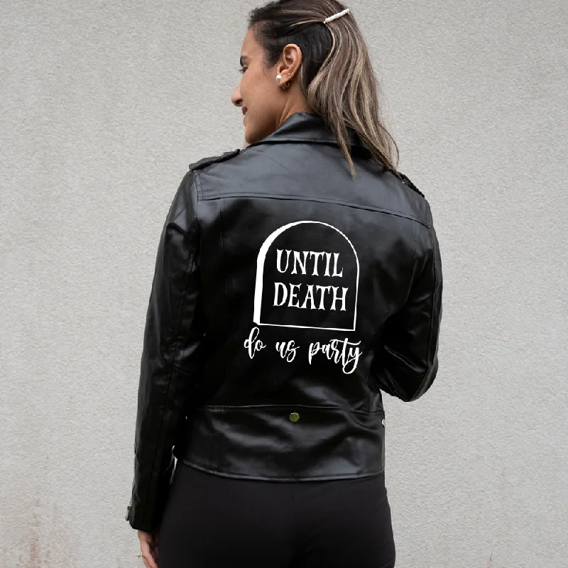 (Faux Leather) Black Until Death Do Us Party Leather JacketRecycled Fabric Jackets