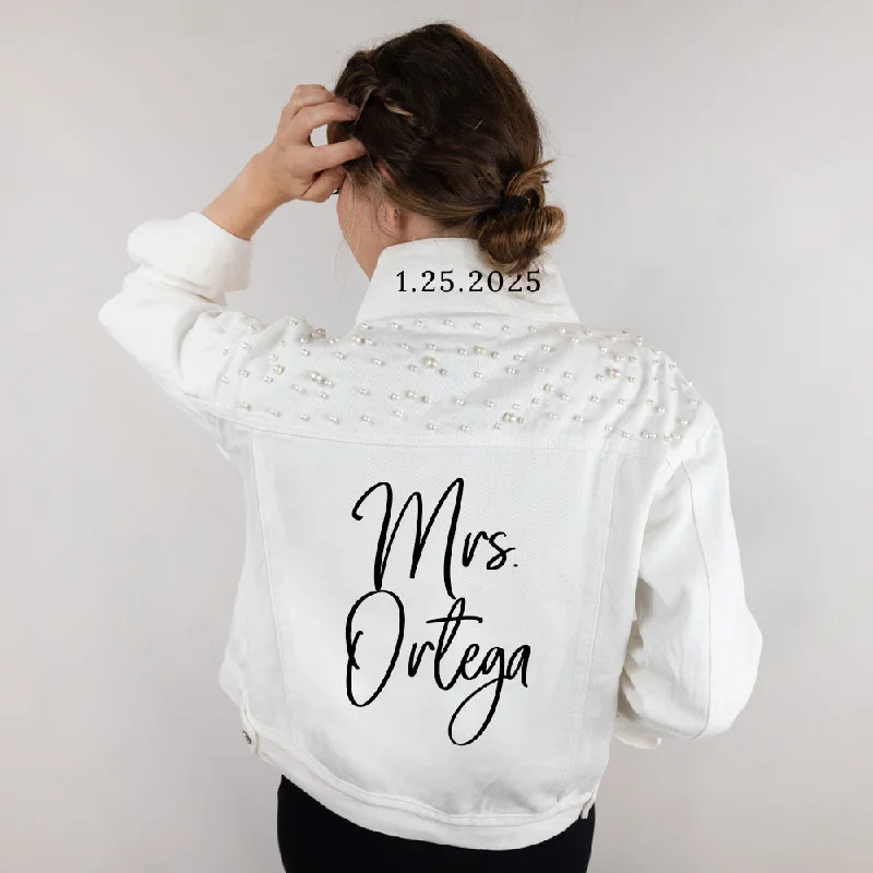 (White Pearl) Custom  Pearl Jacket Bridal GiftSheer Jackets