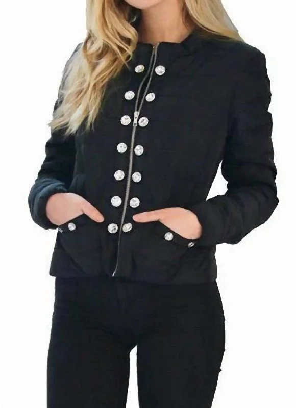 Lia Rhinestone Jacket In BlackFlannel Jackets