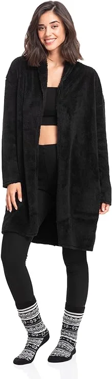 Women's Open Sherpa Jacket - BlackFormal Jackets