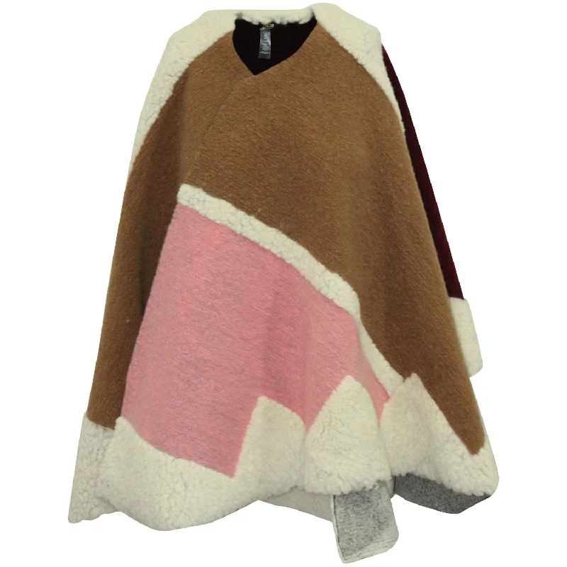 Maje Poncho in Multicolor WoolPolyester Jackets