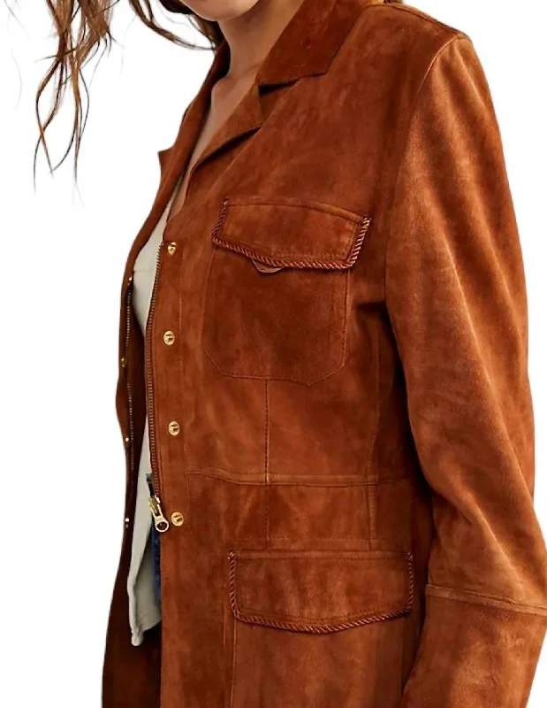 Meryl Washed Suede Jacket In MustangHigh-Fashion Jackets