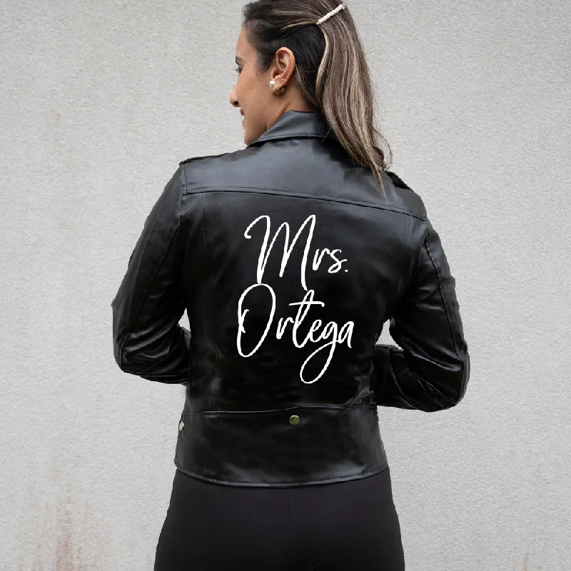 (Faux Leather) Mrs Bridal Leather JacketDesigner Jackets