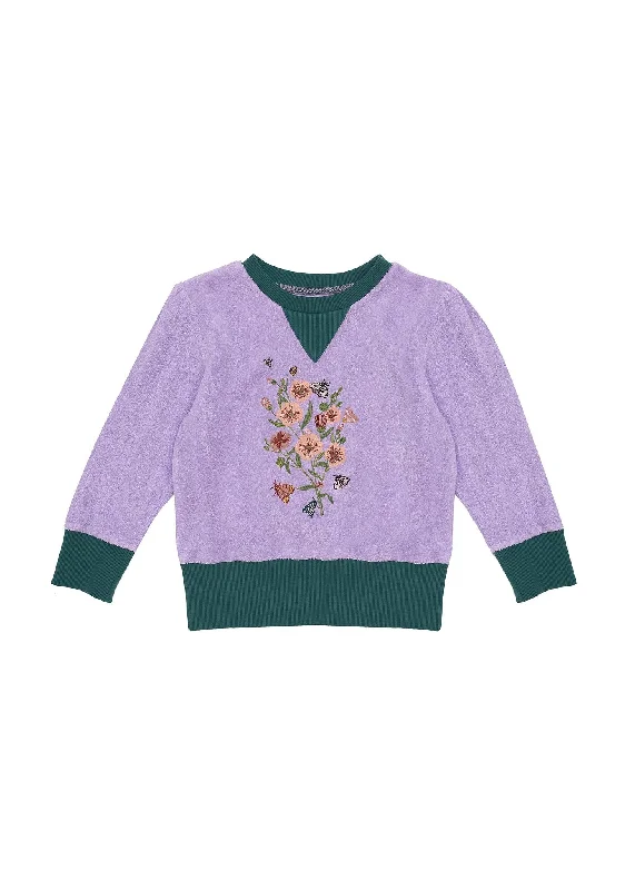 Naomi Jumper - Perriwinkle EmbroideredAsymmetrical Jackets