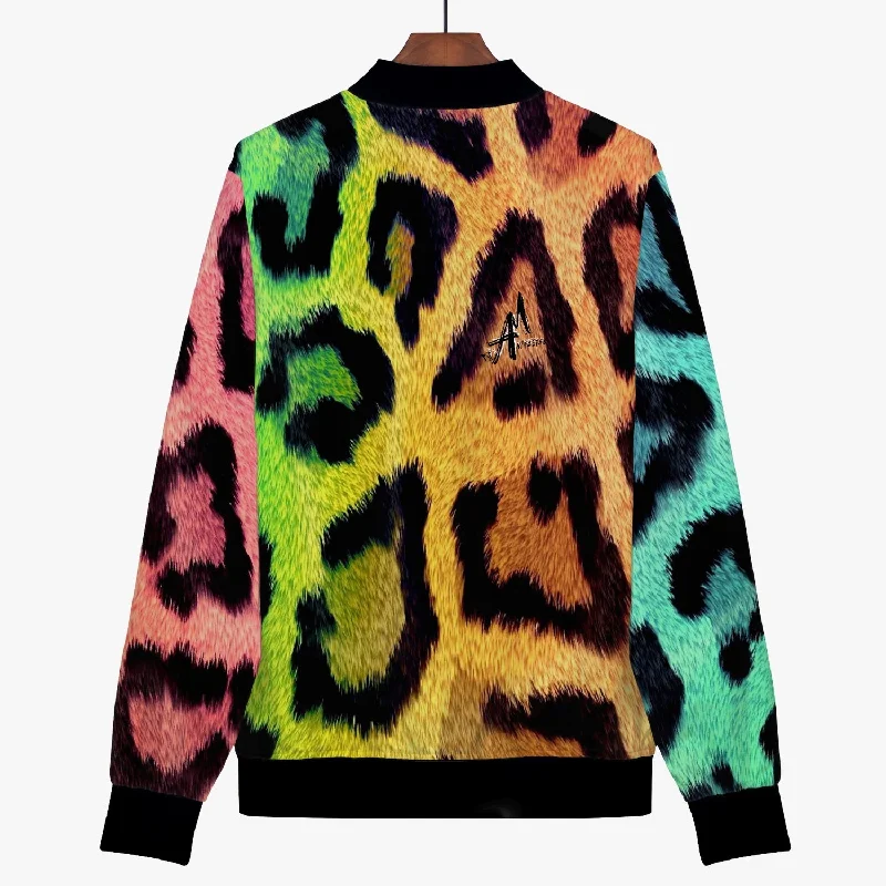 Rainbow Leopard Trending Women’s Jacket (Handmade)Velvet Jackets