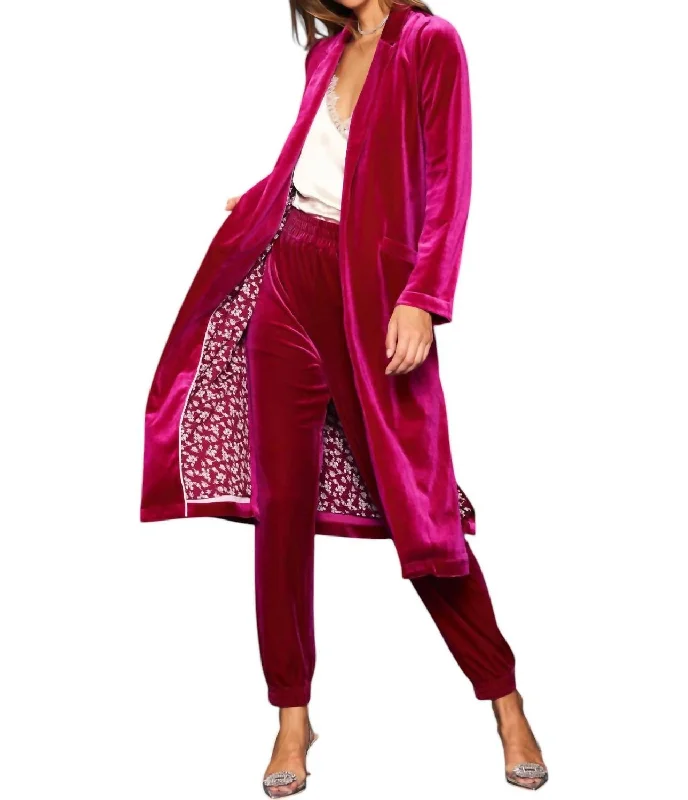 Raspberry Dreams Duster In MagentaPocketed Jackets