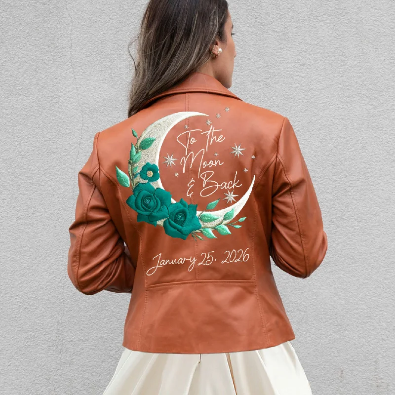 (Real Leather) To The Moon And Back Leather JacketBranded Jackets