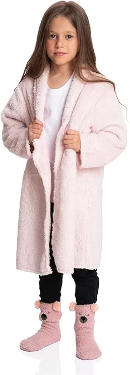 Girls Sherpa Jacket - PinkRibbed Cuff Jackets