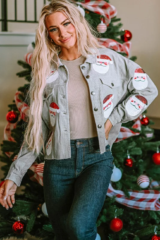 Sequin Sassy Santa Claus Corduroy JacketPainted Jackets