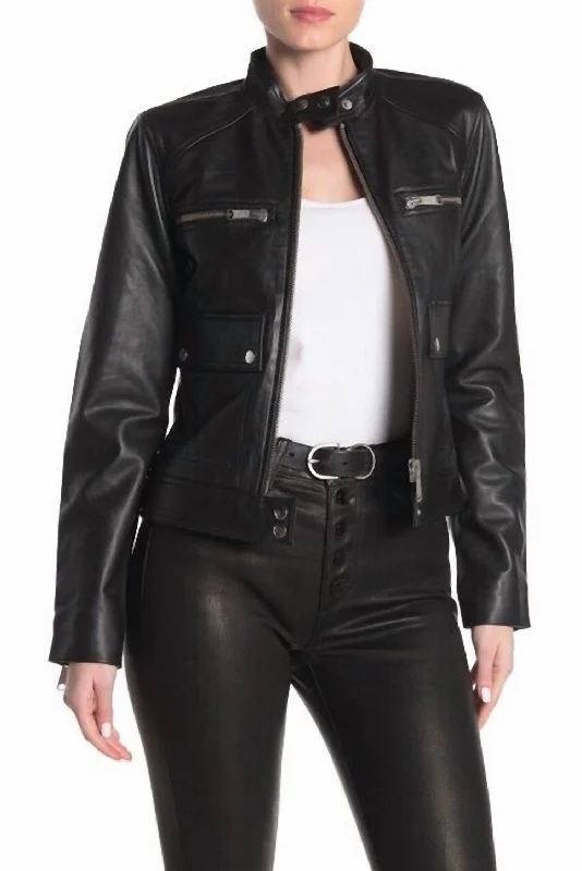 The Biker Leather Jacket In BlackStudded Jackets