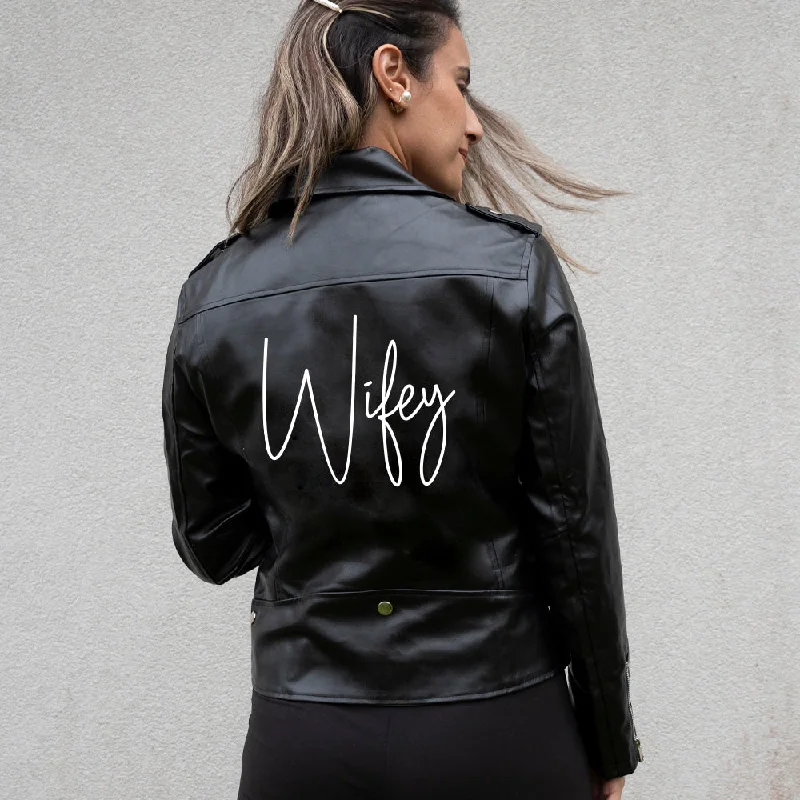 (Faux Leather) Wifey Leather JacketsRunning Jackets