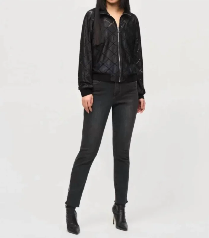 Zip Up Jacket In BlackButton-Up Jackets